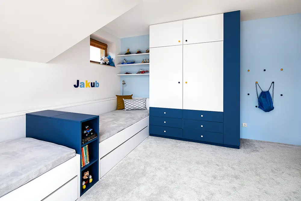 Kids room for two school boys/ Interior designer Prague OIina Puchalova